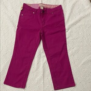 Cherokee Girls Fuschia Hot Pink Denim Capri Sz 14 Adjustable Waist